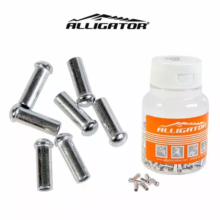 Jarruvaijerin pääteholkki alligator, 2,0mm, 300kpl - Polkupyörän jarruvaijerit - 62585 - 2