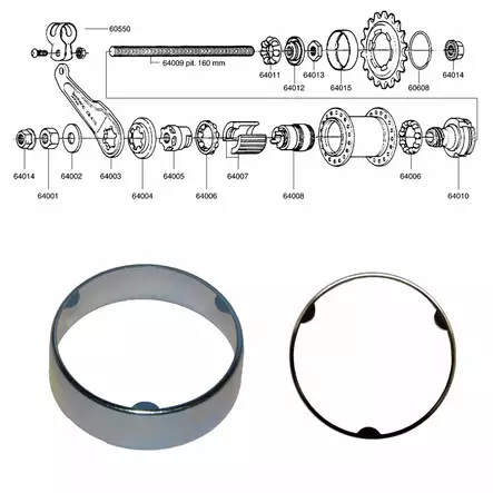 Shimano 1-v (cb-e110), pölysuoja oikea - Polkupyörän takanapa Shimano 1-v - 64015 - 2