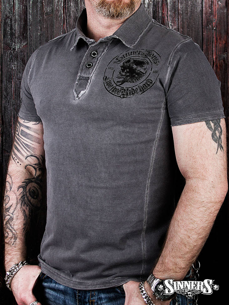 Sinners Bones - Live Free Ride Hard poolo t-paita - T-paidat - SB0037-5 - 1