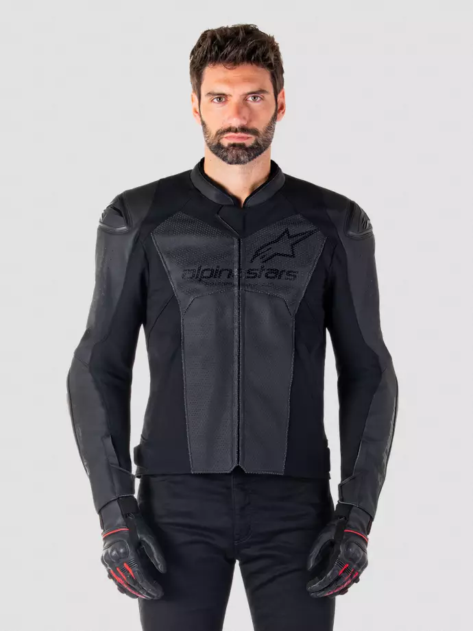 Alpinestars Nahkatakki Faster v3 Airflow Musta/Musta - MP Nahkatakit - D496895 - 1