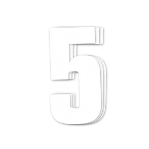 Blackbird kilpanumerot valkoinen 3kpl/srj 16x7,5cm #5 - Crossipyörän kilpanumerot - 381-5048-10-5 - 1