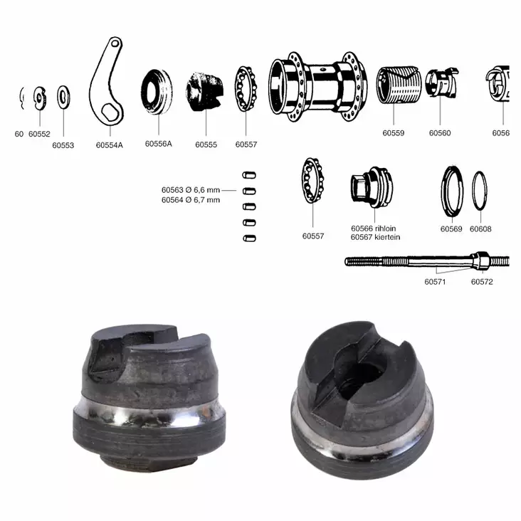 Favorit 1-v, laajennuskartio 96- - Polkupyörän takanapa Favorit 1-v - 60555 - 1
