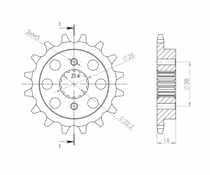 JT eturatas 736.15 - Moottoripyörän eturattaat - 27-1-736-15 - 1