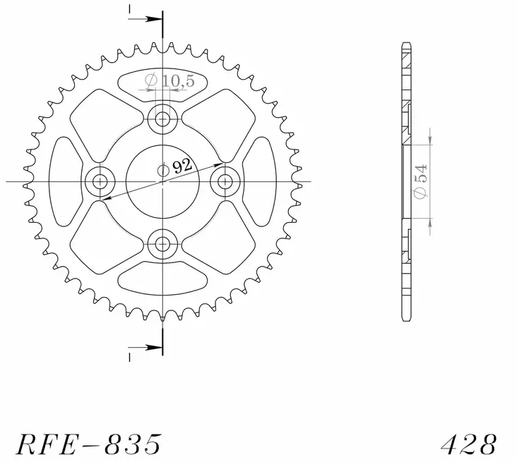 JT takaratas 835.45 - Moottoripyörän takarattaat - 27-2-835-45 - 1