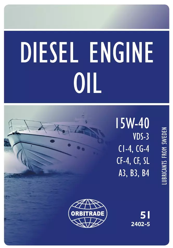 Orbitrade, Diesel engine oil 15W40 5L - Marineöljyt - 117-6-2402-5 - 1
