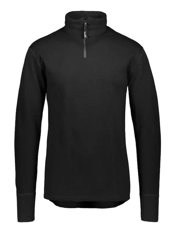 Paita Svala Merino Extra Warm Zip Neck, musta - Alusasut ja kerrastot - 580-1905 - 1