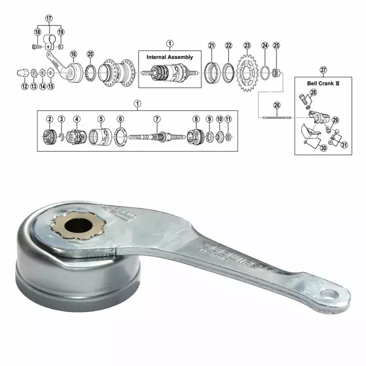 Shimano 3-v (sg-3c41, jarruvarsi - Polkupyörän takanapa Shimano 3-v - 64325 - 1
