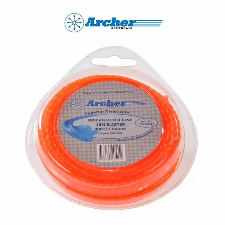 Siima archer: twin stop 2,0 mm 15 metriä, kierretty - Trimmerin osat - 446-TTR20M15 - 1