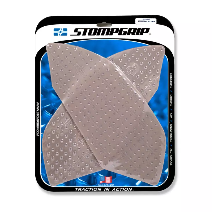 Stompgrip Street Bike Tank Grips - Volcano - 0075 : Clear - Moottoripyörän tankinsuojat - 296-5510-0075 - 1