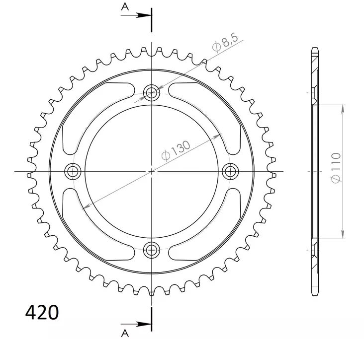 Supersprox Teräs takaratas HO CR85/CRF150R 55 - Moottoripyörän takarattaat - 27-2-209-55 - 1
