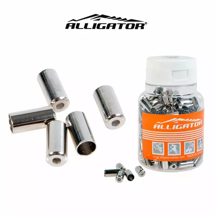 Vaijerinkuoren pääteholkki alligator, 5,1mm, 200kpl - Polkupyörän vaijerien muut osat - 62595 - 1