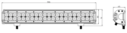 Kinwons Led Kaukovalopaneeli 10-30V 126W Combo - Valaisimet ja työvalot - 109-87126 - 2