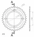 Supersprox Alu Takaratas KTM SX50 14- Oranssi 39 - Moottoripyörän takarattaat - 27-3-452-39-6 - 2