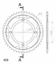 Supersprox Rear Sprocket Steel RFE-998:46 - Moottoripyörän takarattaat - 27-2-998-46 - 2