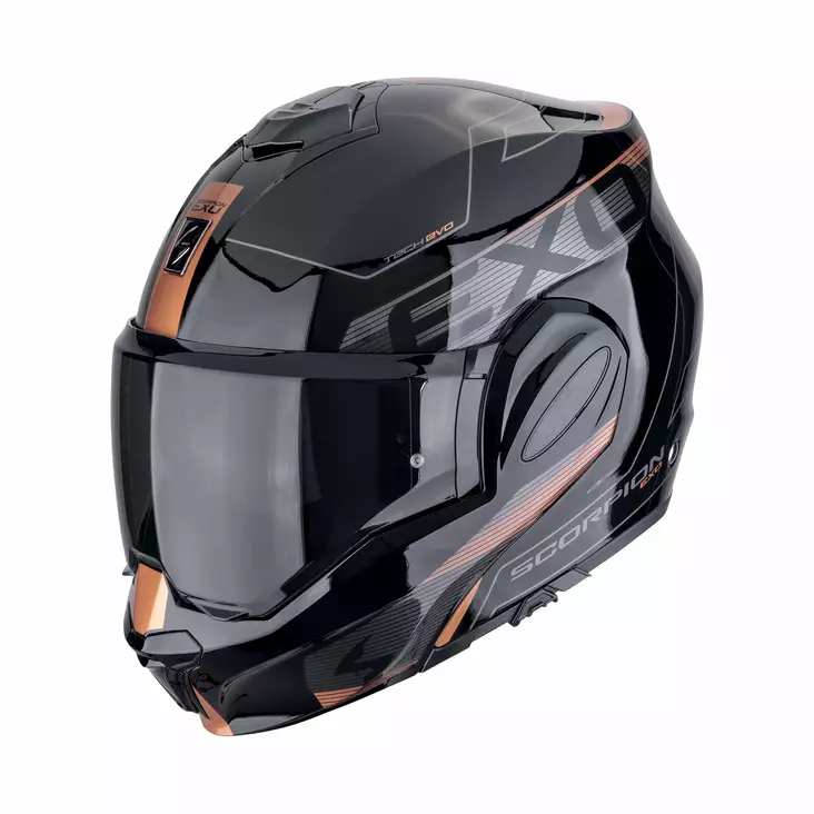 MP-kypärä SCORPION EXO-TECH EVO TRAVELLER, musta/kupari - Avattavat- ja avokypärät - 649-2516 - 1
