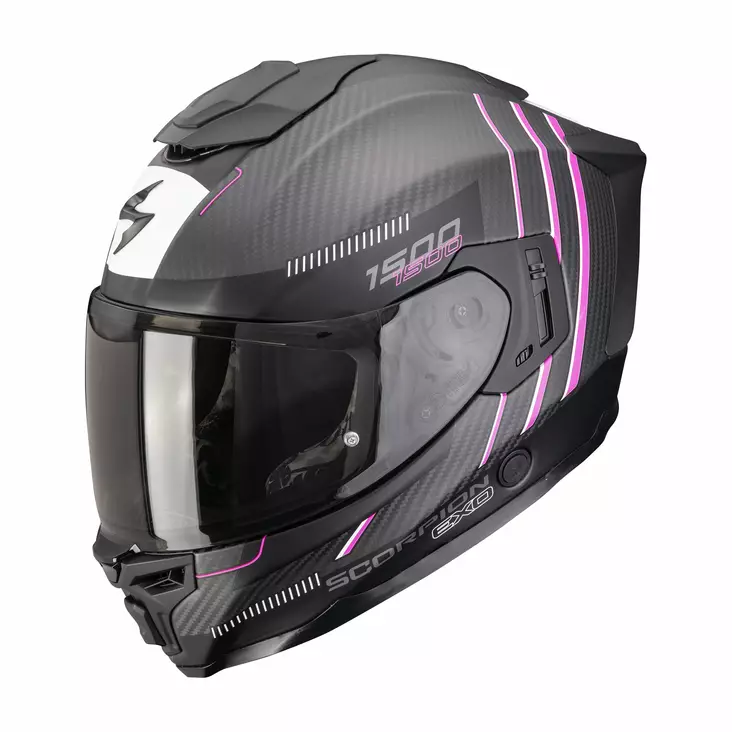 SCORPION kypärä EXO-1500 CARBON AIR ZITY, musta/pinkki matta - Umpikypärät - 649-26126 - 1