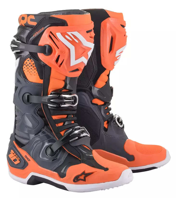 Alpinestars Ajosaapas Tech 10 harmaa/oranssi/valkoinen - Crossikengät - D372216 - 1