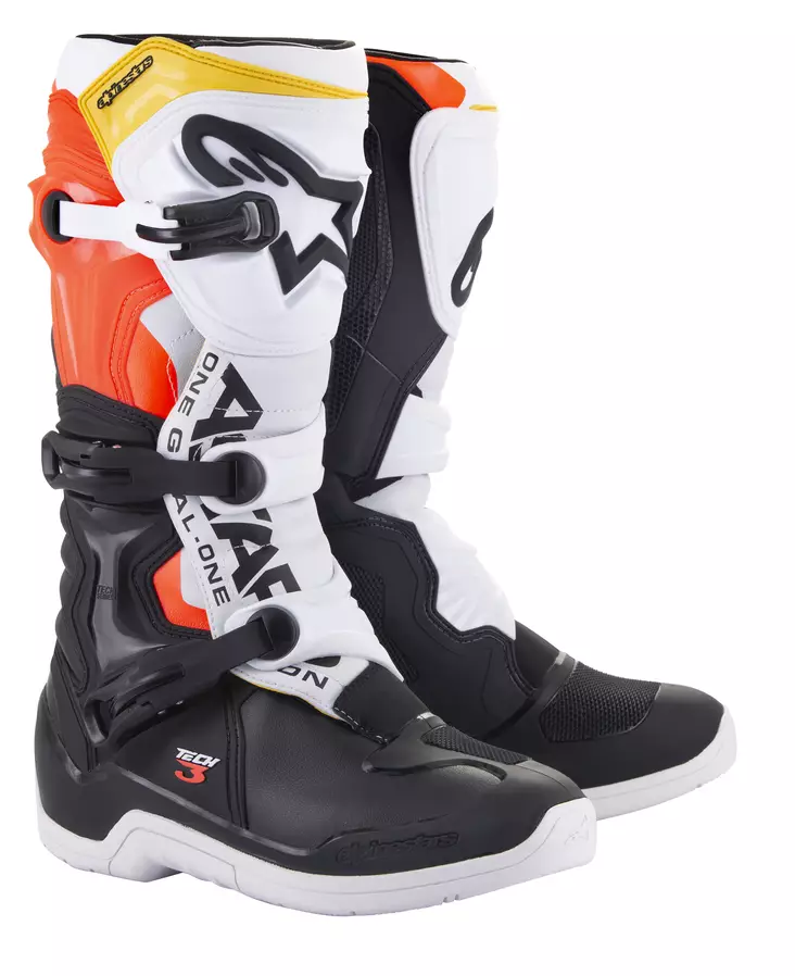 Alpinestars crossisaappaat Tech 3 musta/valkoinen/punainen fluo - Crossikengät - D372286 - 1