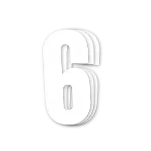 Blackbird kilpanumerot valkoinen 3kpl/srj 13x7cm #6 - Crossipyörän kilpanumerot - 381-5047-10-6 - 1