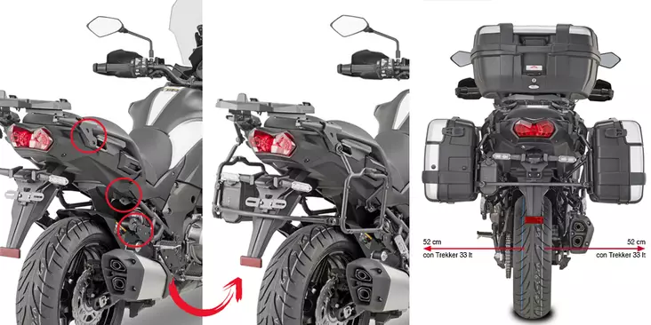 Givi Putkisivutelineet Rapid release Versys 1000/1000 SE (19) - Moottoripyörän laukkujen kiinnikesarjat - 322-PLR4126 - 1