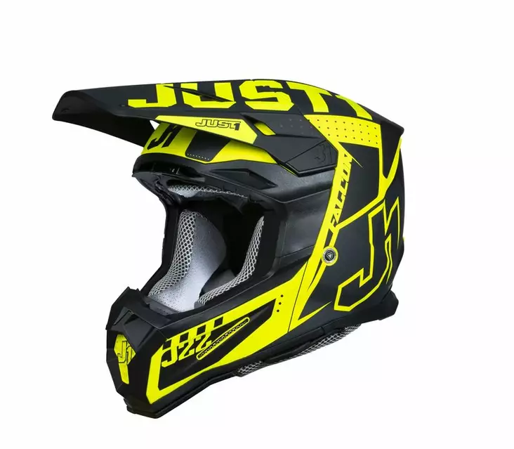 Just1 Crossikypärä J-22 F Falcon Titanium/Musta/Fluo Keltainen - Crossikypärät - 604-230016 - 1