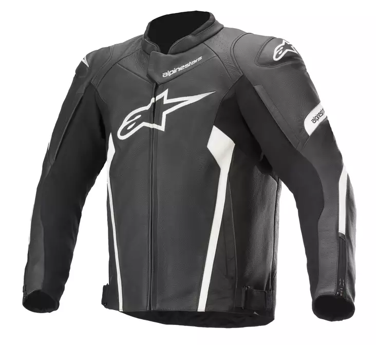 Miesten nahkatakki Alpinestars Faster v2, musta/valkoinen - MP Nahkatakit - D351636 - 1