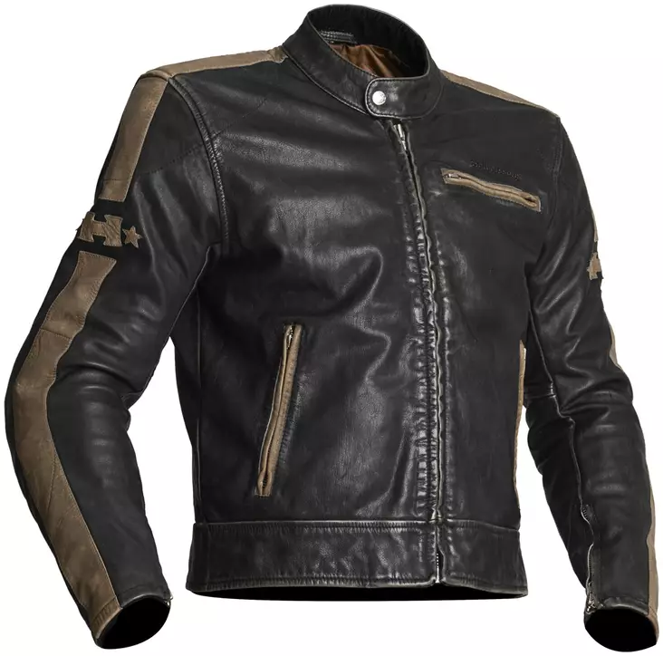 Miesten nahkatakki Halvarssons Seventy, musta/ruskea - MP Nahkatakit - 710-68313003-46 - 1