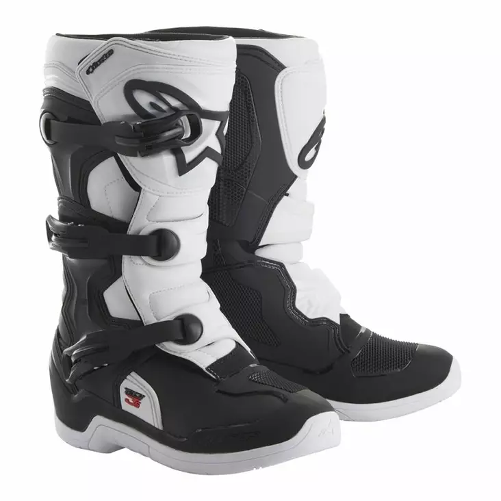 Nuorten crossisaapas Tech 3s musta/valkoinen - Lasten crossikengät - D225286 - 1