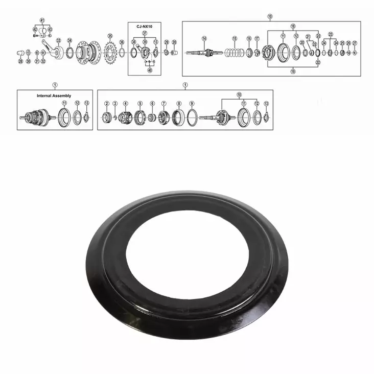 Shimano nexus 7-v (sg-7c22/25/26/30), pölysuoja c oikea - Polkupyörän takanapa Shimano 7-v - 64206 - 1