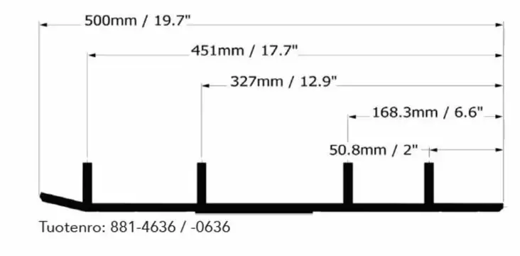Sno-X Defender ohjausrautapari, Yamaha - Moottorikelkan ohjausraudat - 881-0636 - 1