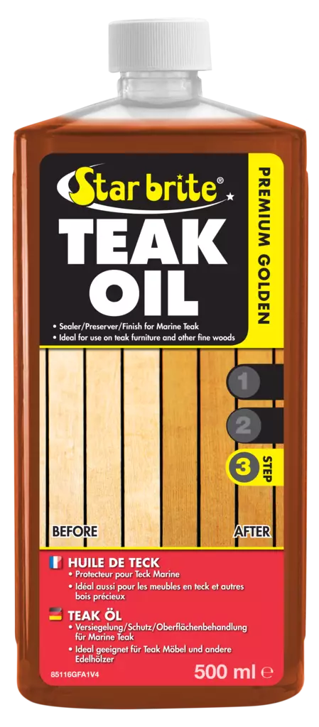 Star brite Premium Teak Oil Teak öljy uv-suoja 500ml - Veneen huoltotuotteet - 136-85116 - 0