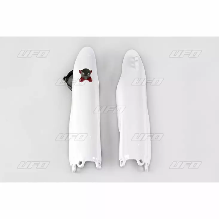 UFO Starttinappi/Etuhaarukan suojat YZ/YZF/125-450 08- Valkoinen 046 - Crossipyörän haarukansuojat - 650-3897-046 - 1