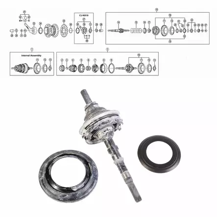 Shimano nexus 7-v (sg-7c25/26), vetäjä + akseliyksikkö - Polkupyörän takanapa Shimano 7-v - 64207 - 1
