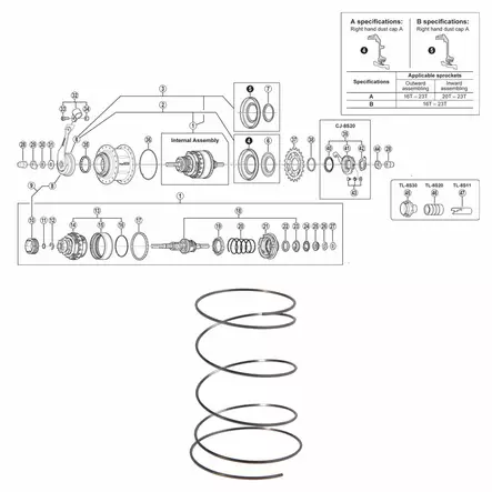 Shimano nexus 8-v (sg-8c31), palautusjousi - Polkupyörän takanapa Shimano 8-v - 64407 - 1