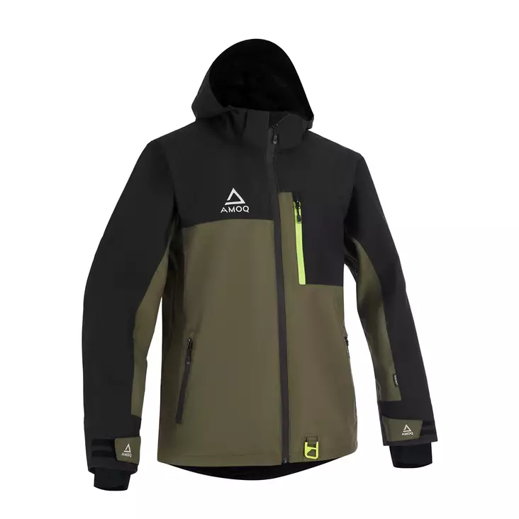 AMOQ Dynamic vuorellinen kelkkatakki, musta/vihreä - Kelkkatakit - 645-26060207 - 1