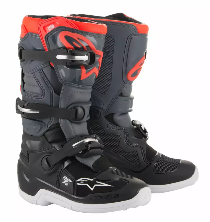 Alpinestars Saapas Tech 7s junior Musta/Harmaa/Punainen - Lasten crossikengät - D254677 - 1