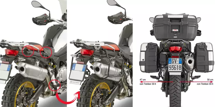 GIVI TUB.PANN.HOLDER BMW F850GS '18 - Moottoripyörän laukkujen kiinnikesarjat - 322-PLR5127 - 1