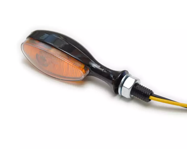 Microvilkkupari, musta metalli, e-hyv. - Moottoripyörän vilkut - 15-987 - 1