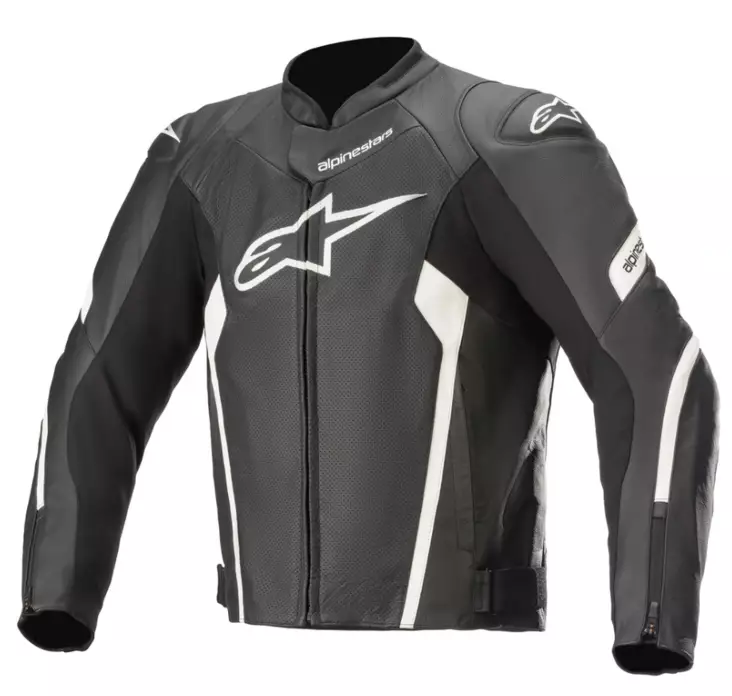 MP nahkatakki Alpinestars Faster AirFlow v2, musta/valkoinen - MP Nahkatakit - D372737 - 2