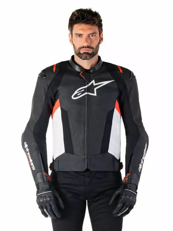 MP-nahkatakki Alpinestars Missile v3, musta/valkoinen/punainen - MP Nahkatakit - D496887 - 1