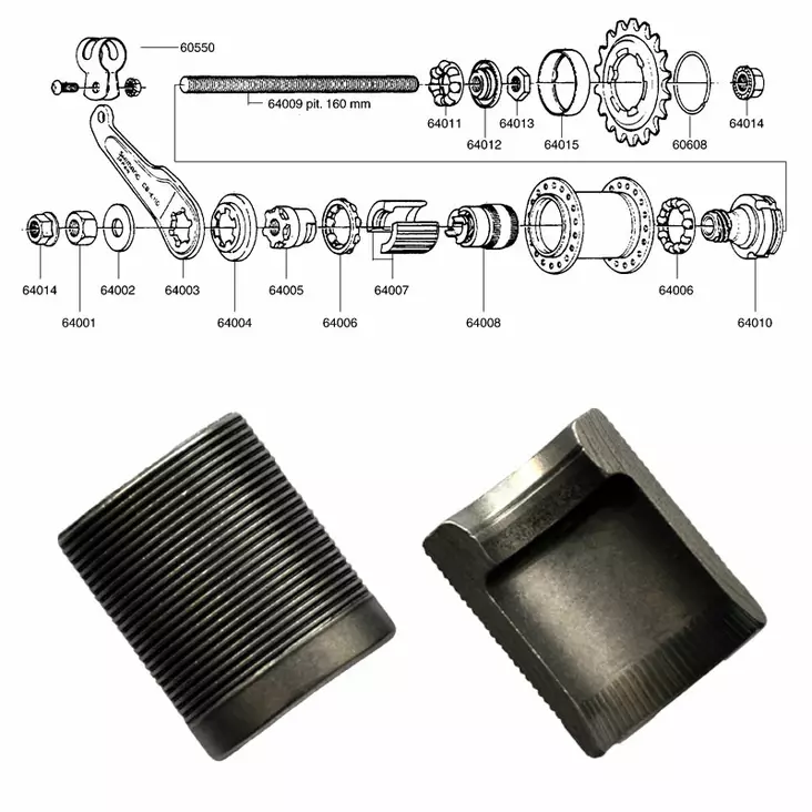 Shimano 1-v (cb-e110), jarrukenkäpari - Polkupyörän takanapa Shimano 1-v - 64007 - 1