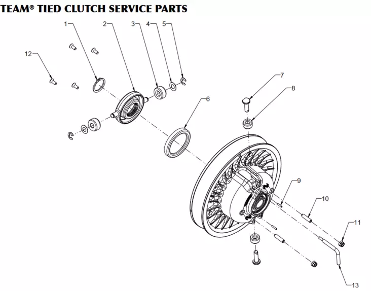 Team Tied variaattorin ruuvi - Moottorikelkan variaattorin osat - 801-105307 - 1