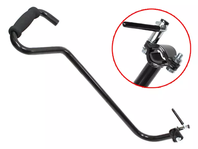 Työntötanko lastenpyöriin CAVO, runkokiinnitys, musta - Polkupyörän lastenistuimet ja kärryt - 1887 - 1