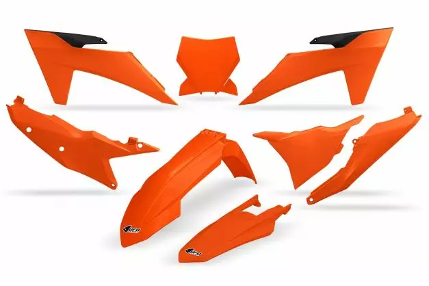 UFO Muovisarja 5-osainen Oranssi 127 KTM SX/SXF125-450 23–24 - Crossipyörän muovisarjat - 650-K529-127 - 1