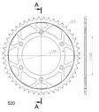 Supersprox Rear Sprocket Steel RFE-8000:48 - Moottoripyörän takarattaat - 27-2-8000-48 - 0