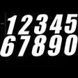 TMV Pro Numerot 130mm White '8' (3pcs) - Crossipyörän numerokilvet - 391-020518 - 1