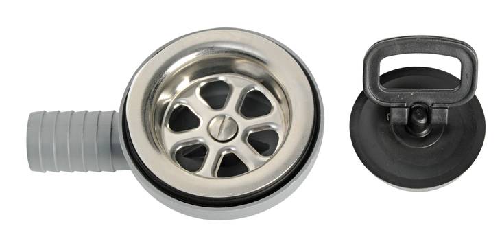 Ruostumattomaton teräksinen poistoaukko 90° - Veneen pesualtaat - M50-186-98 - 1