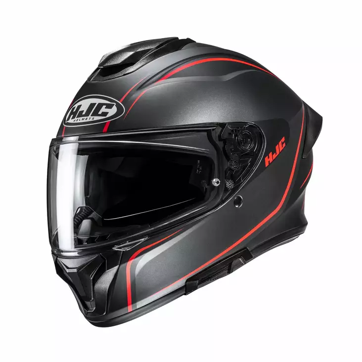 HJC kypärä C71 Quez, musta/punainen MC1SF - Umpikypärät - 630-26598 - 1