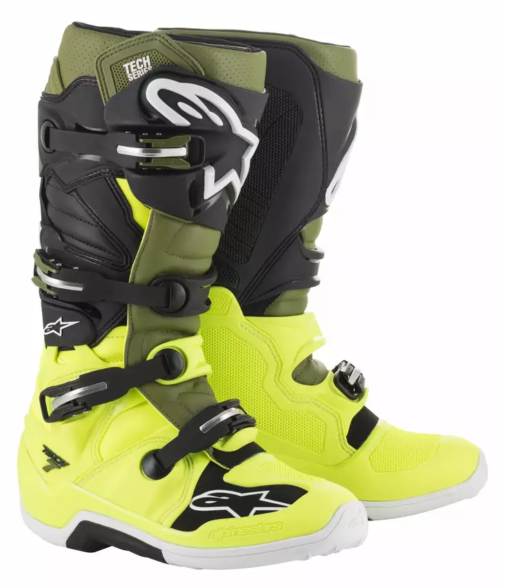 Alpinestars crossisaappaat Tech 7 Fl keltainen/army - Crossikengät - D254628 - 1