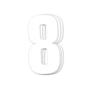 Blackbird kilpanumerot valkoinen 3kpl/srj 16x7,5cm #8 - Crossipyörän kilpanumerot - 381-5048-10-8 - 1